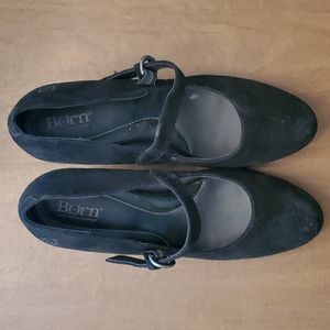 Born Black Suede Mary Jane Platform Size 9.5
